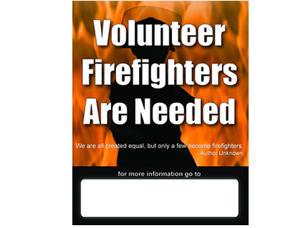 volunteer firefighters are needed general recruitment flyer 